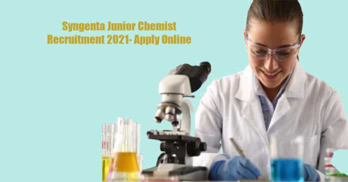 Syngenta Junior Chemist Recruitment 2021- Apply Online
