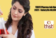 THSTI Pharma Job Opening 2021 - Salary Rs 60,000 pm/-