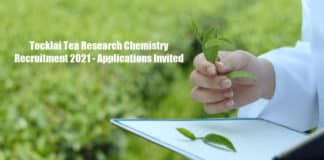 Tocklai Tea Research Chemistry Recruitment 2021 - Applications Invited