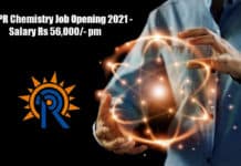 CPPIPR Chemistry Job Opening 2021 - Salary Rs 56,000/- pm