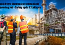 Assam Petro Chemicals Ltd Chemical Engineering Job - Salary up to 1.1Lakh pm