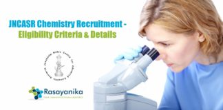 JNCASR Chemistry Recruitment
