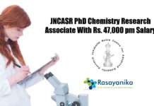 JNCASR PhD Chemistry Research