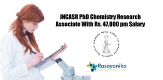 JNCASR PhD Chemistry Research