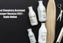 Loreal Chemistry Assistant Manager Vacancy 2021 - Apply Online