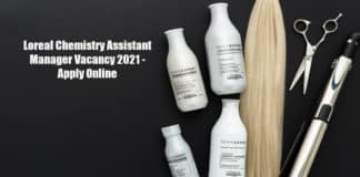 Loreal Chemistry Assistant Manager Vacancy 2021 - Apply Online