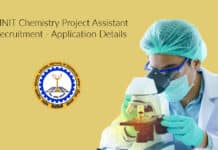 MNIT Chemistry Project Assistant Recruitment - Application Details