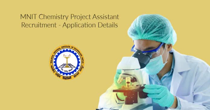 MNIT Chemistry Project Assistant Recruitment - Application Details
