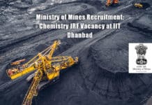 Ministry of Mines Recruitment: Chemistry JRF Vacancy at IIT Dhanbad