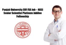 Panjab University SRF/RA Job – NASI Senior Scientist Platinum Jubilee Fellowship