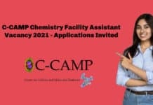 C-CAMP Chemistry Facility Assistant Vacancy 2021 - Applications Invited