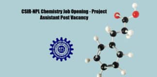 CSIR-NPL Chemistry Job Opening - Project Assistant Post Vacancy