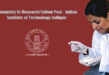 Chemistry Sr Research Fellow Post - Indian Institute of Technology Jodhpur