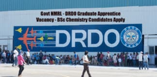 Govt NMRL - DRDO Graduate Apprentice Vacancy - BSc Chemistry Candidates Apply