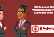 IISER Berhampur PhD Programme August 2021 - Applications Invited