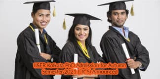 IISER Kolkata PhD Admission for Autumn Semester 2021 (DCS) Announced