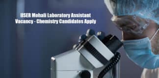 IISER Mohali Laboratory Assistant Vacancy - Chemistry Candidates Apply