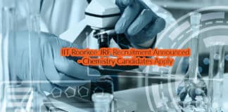 IIT Roorkee JRF Recruitment Announced - Chemistry Candidates Apply