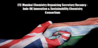 ITC Mumbai Chemistry Organizing Secretary Vacancy - Indo-UK Innovation & Sustainability Chemistry Consortium