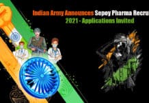 Indian Army Announces Sepoy Pharma Recruitment 2021 - Applications Invited