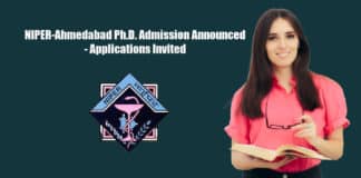 NIPER-Ahmedabad Ph.D. Admission Announced - Applications Invited