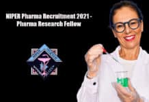 NIPER Pharma Recruitment 2021 - Pharma Research Fellow