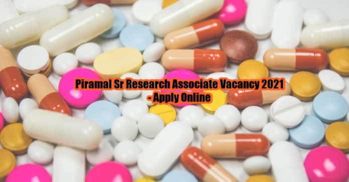 Piramal Sr Research Associate Vacancy 2021 - Apply Online
