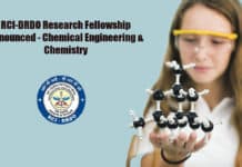 RCI-DRDO Research Fellowship Announced - Chemical Engineering & Chemistry