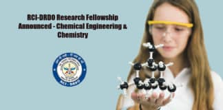 RCI-DRDO Research Fellowship Announced - Chemical Engineering & Chemistry