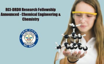 RCI-DRDO Research Fellowship Announced - Chemical Engineering & Chemistry