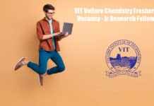 VIT Vellore Chemistry Freshers Vacancy - Jr Research Fellow