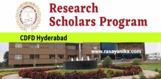 CDFD Research Scholars Program 2021 Announced - Applications Invited