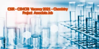 CSIR-CSMCRI Vacancy 2021 - Chemistry Project Associate Job