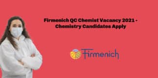 Firmenich QC Chemist Vacancy 2021 - Chemistry Candidates Apply