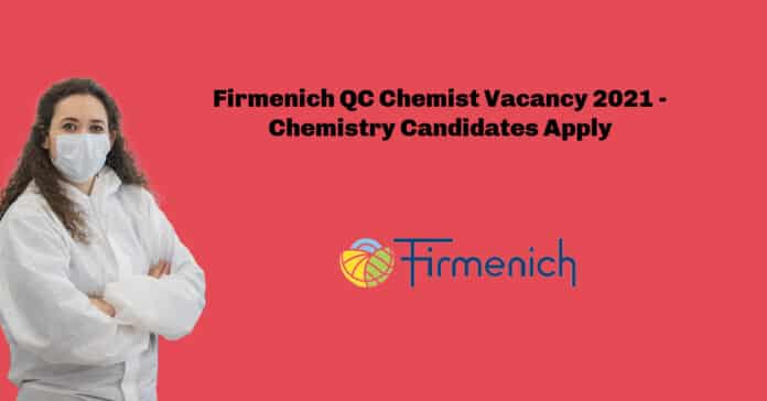 Firmenich QC Chemist Vacancy 2021 - Chemistry Candidates Apply