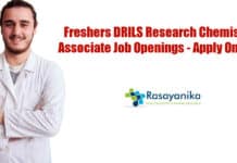 Freshers DRILS Research Chemist