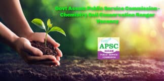 Govt Assam Public Service Commission - Chemistry Soil Conservation Ranger Vacancy