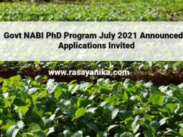 Govt NABI PhD Program July 2021 Announced - Applications Invited