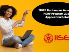 IISER Berhampur Announces PDRF Program 2021 – Application Details