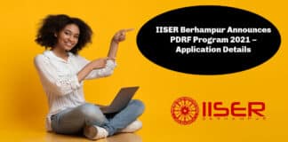 IISER Berhampur Announces PDRF Program 2021 – Application Details