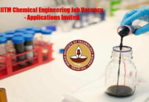 IITM Chemical Engineering Job Vacancy - Applications Invited