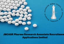 JNCASR Pharma Research Associate Recruitment - Applications Invited