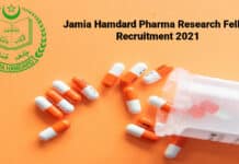 Jamia Hamdard Pharma Research Fellow Recruitment 2021