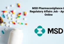 MSD Pharmacovigilance & Regulatory Affairs Job - Apply Online