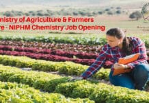 Ministry of Agriculture & Farmers Welfare - NIPHM Chemistry Job Opening