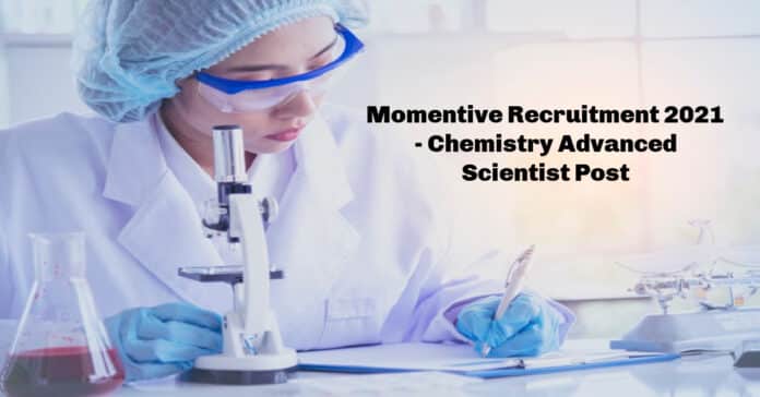 Momentive Recruitment 2021 - Chemistry Advanced Scientist Post