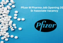 Pfizer M Pharma Job Opening 2021 - Sr Associate Vacancy