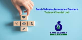 Sami-Sabinsa Announces Freshers Trainee Chemist Job - Apply Online