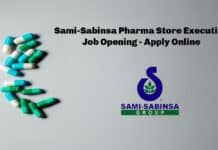 Sami-Sabinsa Pharma Store Executive Job Opening - Apply Online
