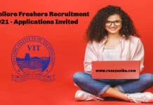 VIT Vellore Freshers Recruitment 2021 - Applications Invited